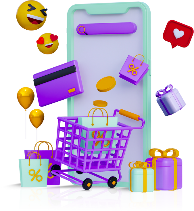 3D Online Shopping Icon